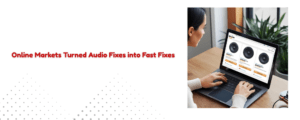 Flat lay image of a replacement speaker next to a laptop, symbolizing global access through e-commerce. Flat lay image of a replacement speaker next to a laptop, symbolizing global access through e-commerce. 