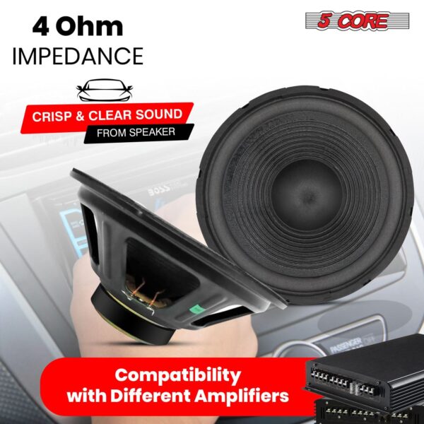 5Core 12 Inch Subwoofer Speaker 1200W Peak 4Ohm Audio Replacement Sub woofer - Image 4