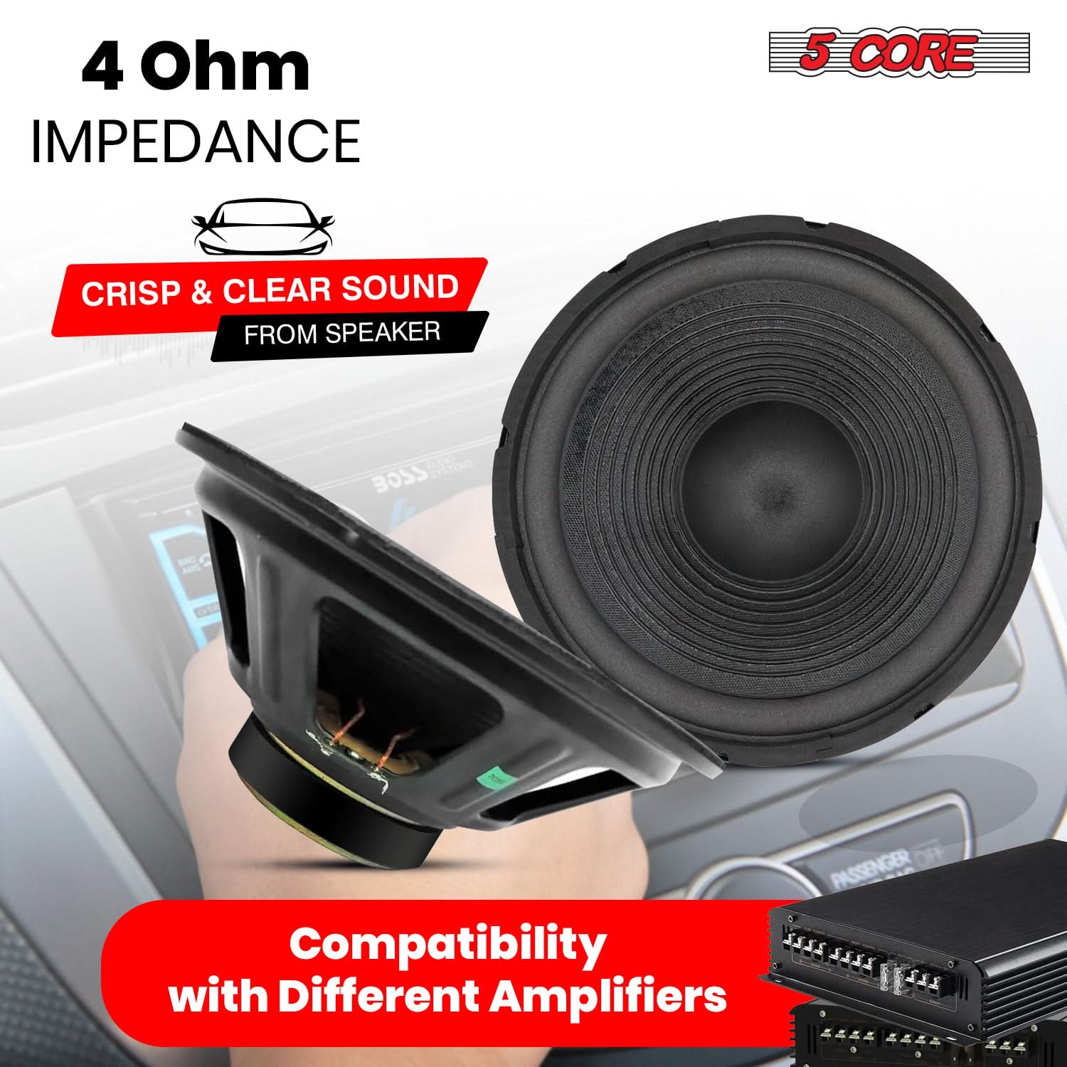 5Core 12 Inch Subwoofer Speaker 1200W Peak 4Ohm Audio Replacement Sub woofer - Image 4