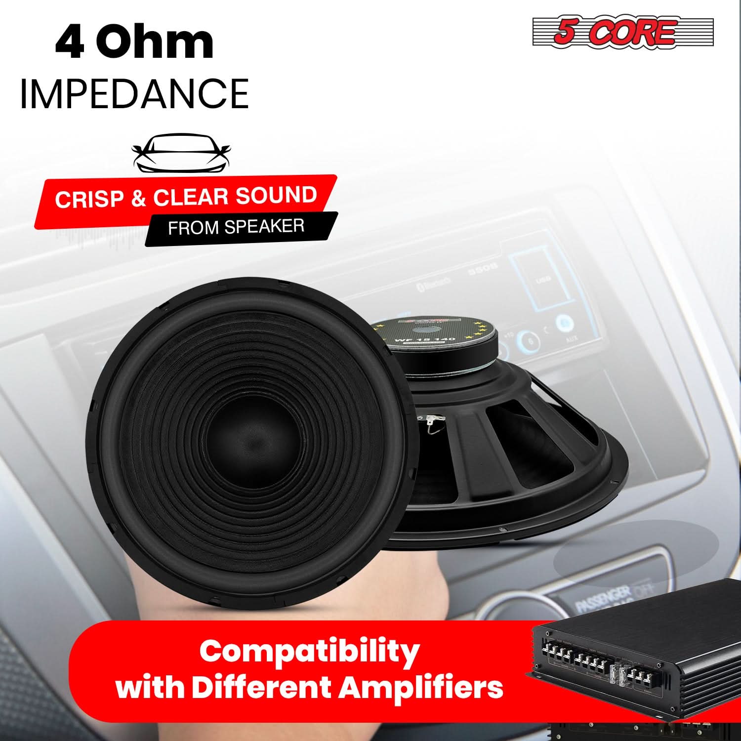 5Core 15 Inch Subwoofer Speaker 450W Max 4Ohm Replacement Sub woofers - Image 5