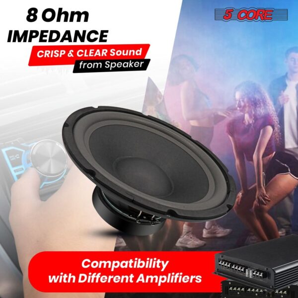 5Core 10 inch Subwoofer Speaker 600W Peak 8Ohm PA DJ Replacement Sub Woofers - Image 5