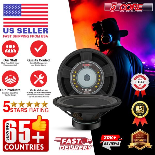 5Core 10 inch Subwoofer Speaker 600W Peak 8Ohm PA DJ Replacement Sub Woofers - Image 8