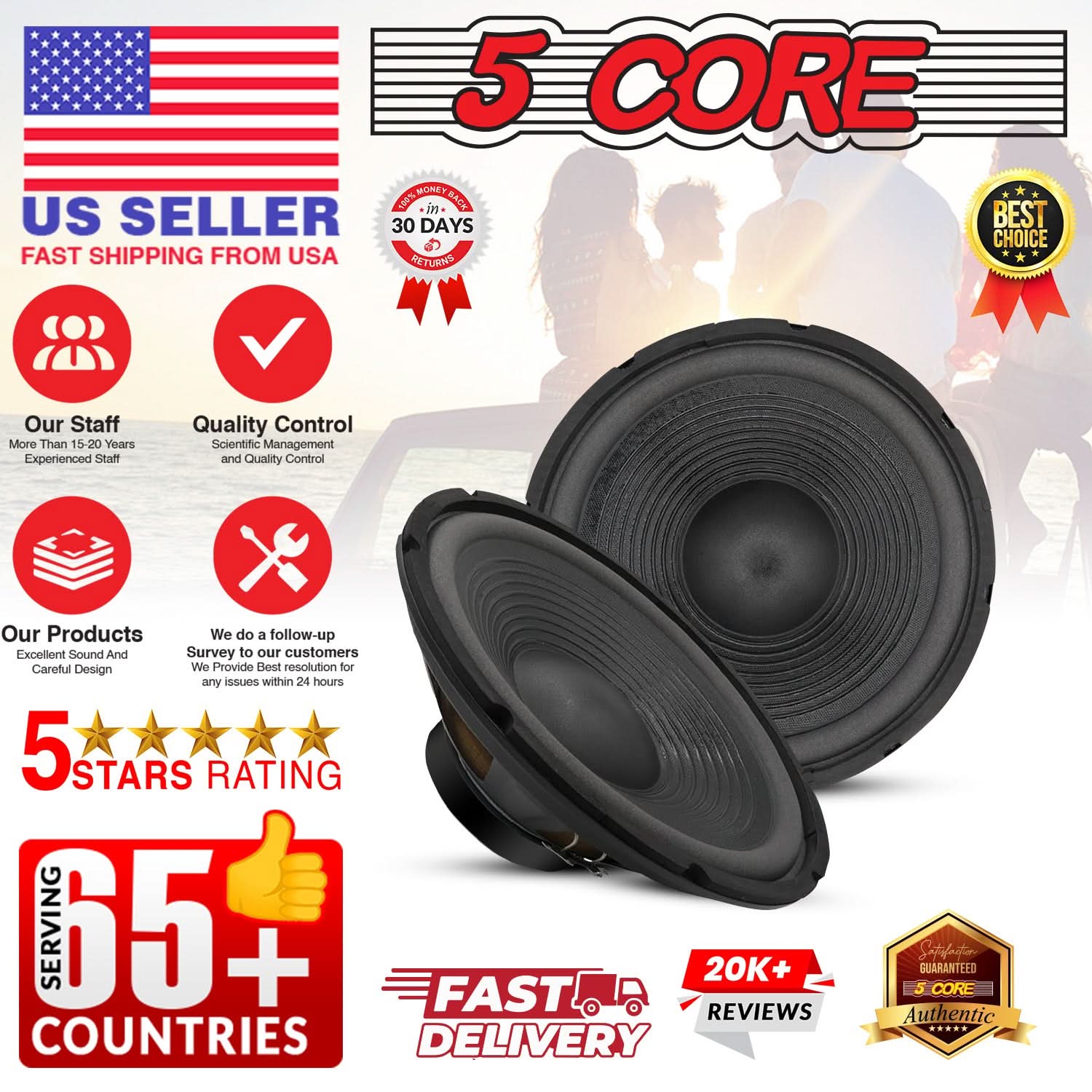 5Core 12 Inch Subwoofer Speaker 1200W Peak 4Ohm Audio Replacement Sub woofer - Image 10
