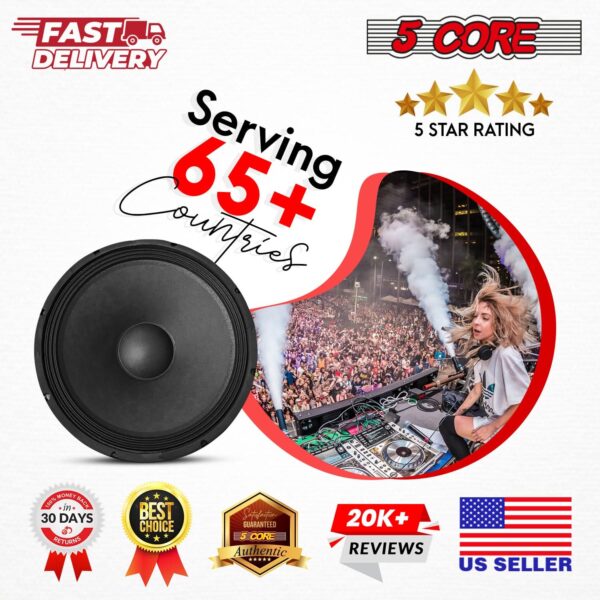 5Core 15 Inch Subwoofer Speaker 2000W Peak 8Ohm Full Range Replacement DJ Woofer - Image 11