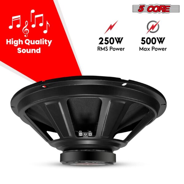 5Core 15 Inch Subwoofer Speaker 2000W Peak 8Ohm Full Range Replacement DJ Woofer - Image 2