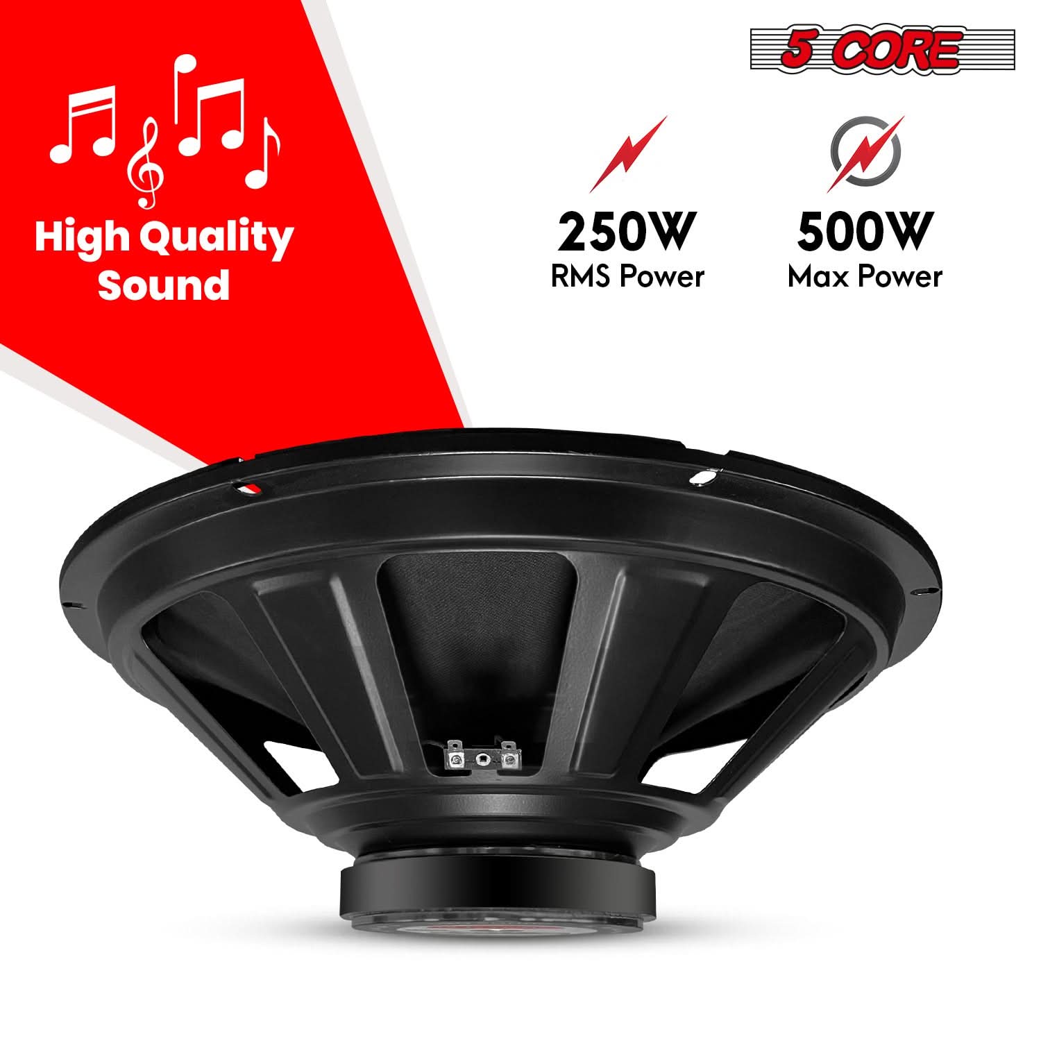 5Core 15 Inch Subwoofer Speaker 2000W Peak 8Ohm Full Range Replacement DJ Woofer - Image 2