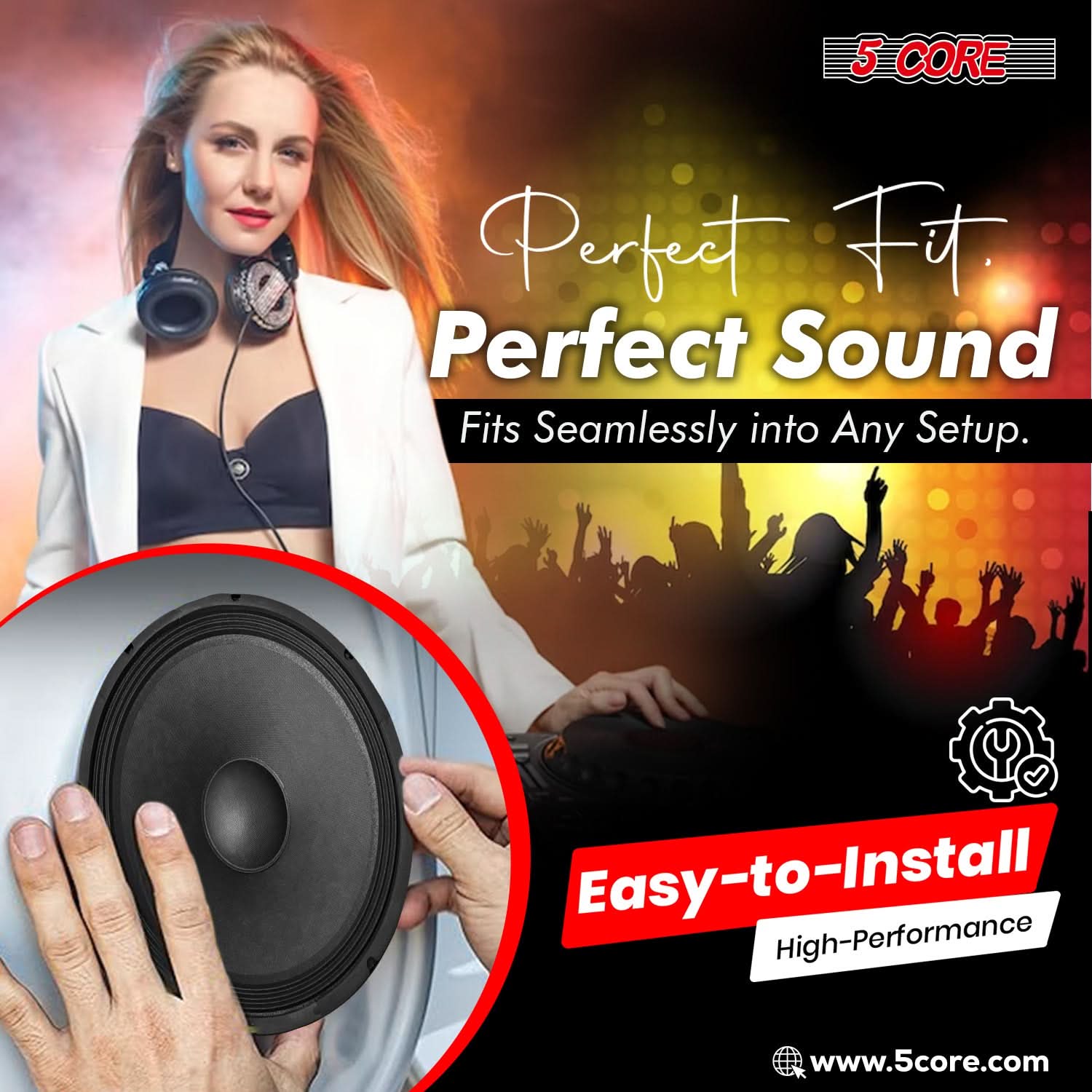 5Core 15 Inch Subwoofer Speaker 2000W Peak 8Ohm Full Range Replacement DJ Woofer - Image 10
