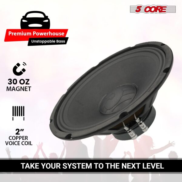 5 Core 12 Inch Speaker Pair 200W PA DJ Loudspeaker 8 Ohm Replacement Driver w 30 Oz Magnet - Image 3