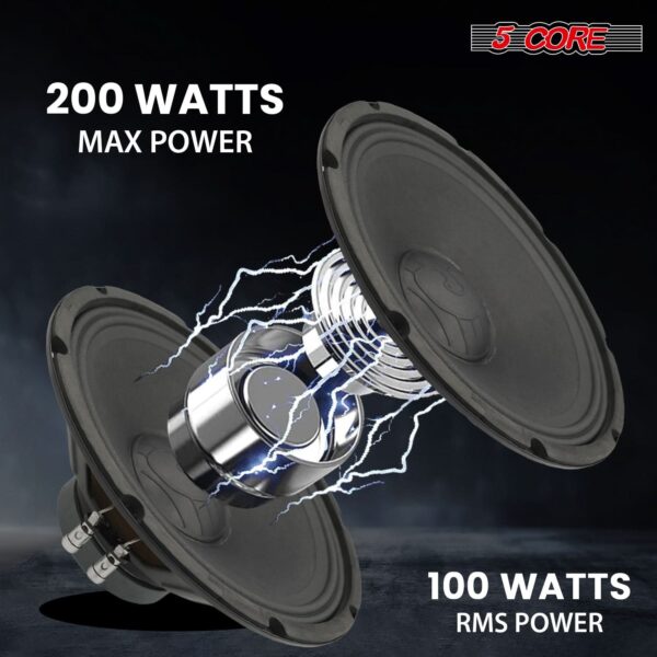 5 Core 12 Inch Speaker Pair 200W PA DJ Loudspeaker 8 Ohm Replacement Driver w 30 Oz Magnet - Image 7