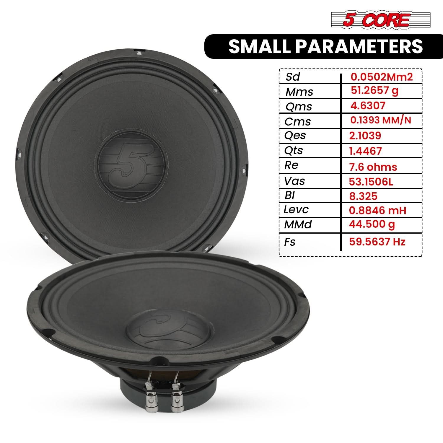 5 Core 12" Subwoofer Speaker 100W RMS Full Range Audio PA DJ Sub Woofer 8Ohm Bass Replacement Driver - Image 5