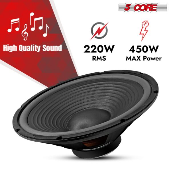 5Core 15 Inch Subwoofer Speaker 450W Max 4Ohm Replacement Sub woofers - Image 2