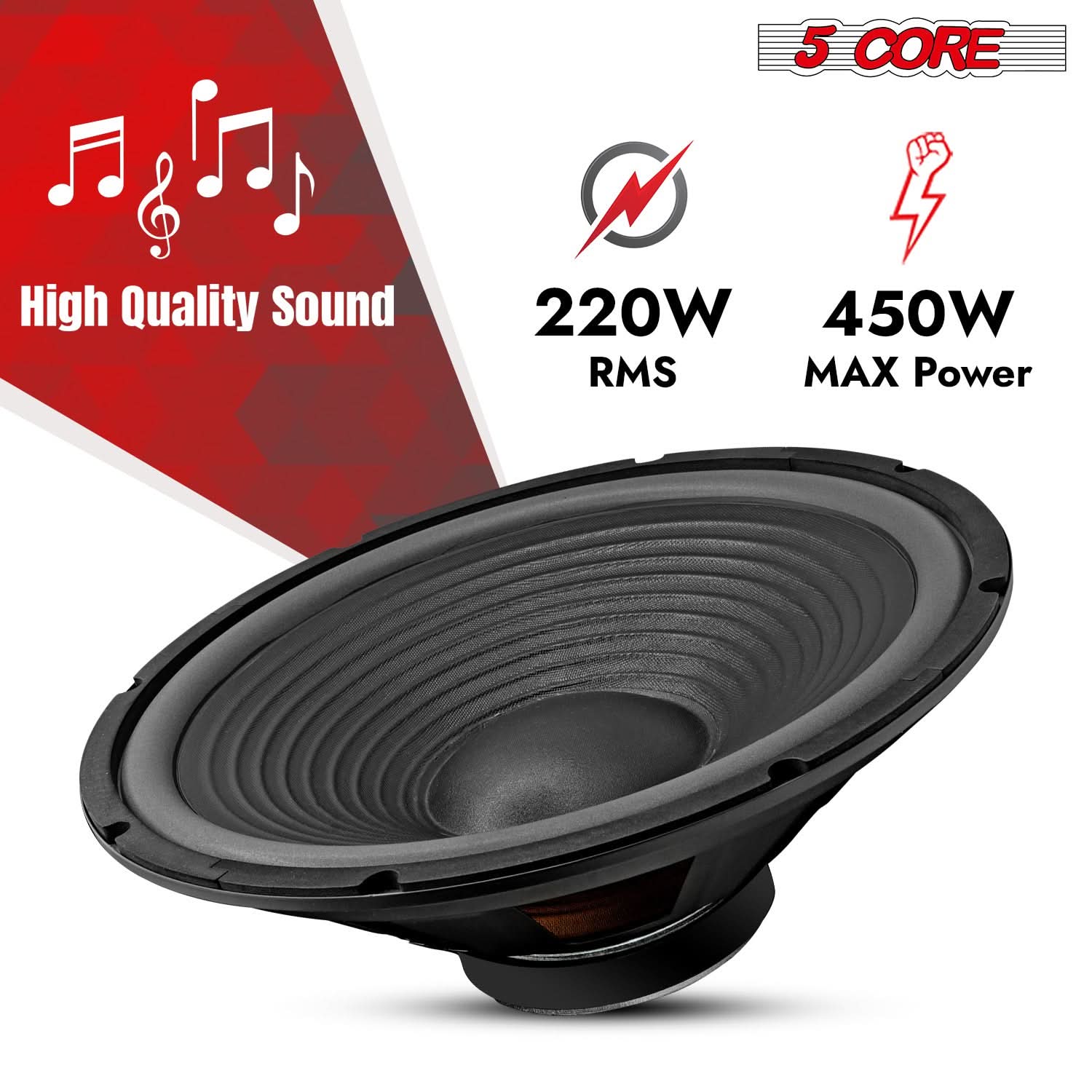 5Core 15 Inch Subwoofer Speaker 450W Max 4Ohm Replacement Sub woofers - Image 2